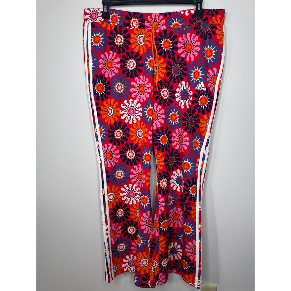 Adidas x FARM Rio Women Solar Floral Training Pants Vivid Red 2X NWT